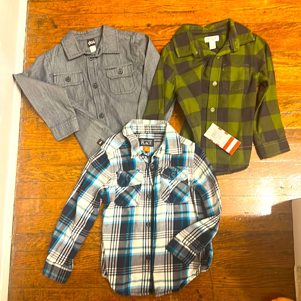 Toddler boy button down lot - set of 3 (3T)
